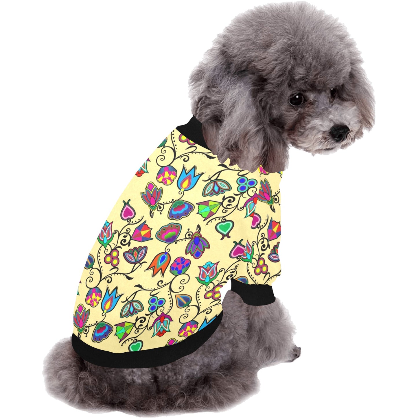 Indigenous Paisley Vanilla Pet Dog Round Neck Shirt