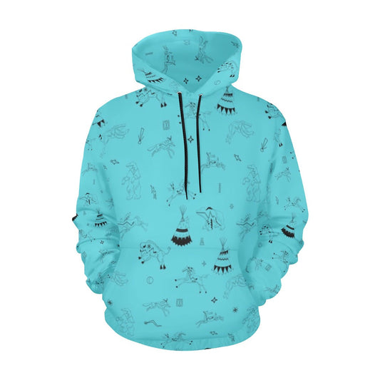 Ledger Dabbles Turquoise Hoodie for Women