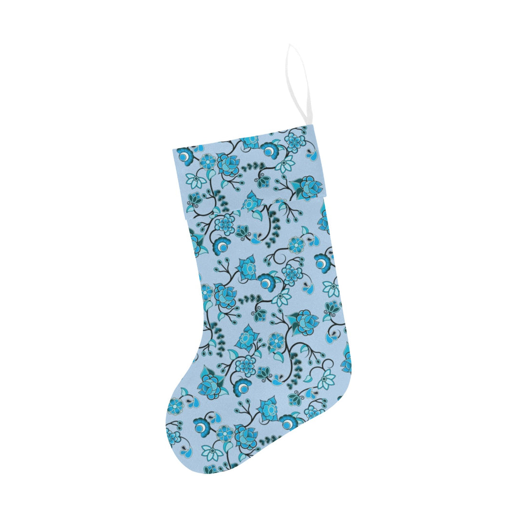 Blue Floral Amour Christmas Stocking