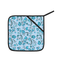 Load image into Gallery viewer, Blue Floral Amour Oven Mitt &amp; Pot Holder
