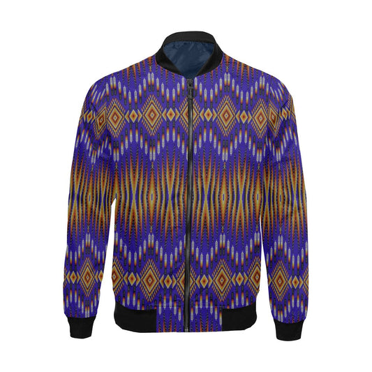 Fire Feather Blue Bomber Jacket