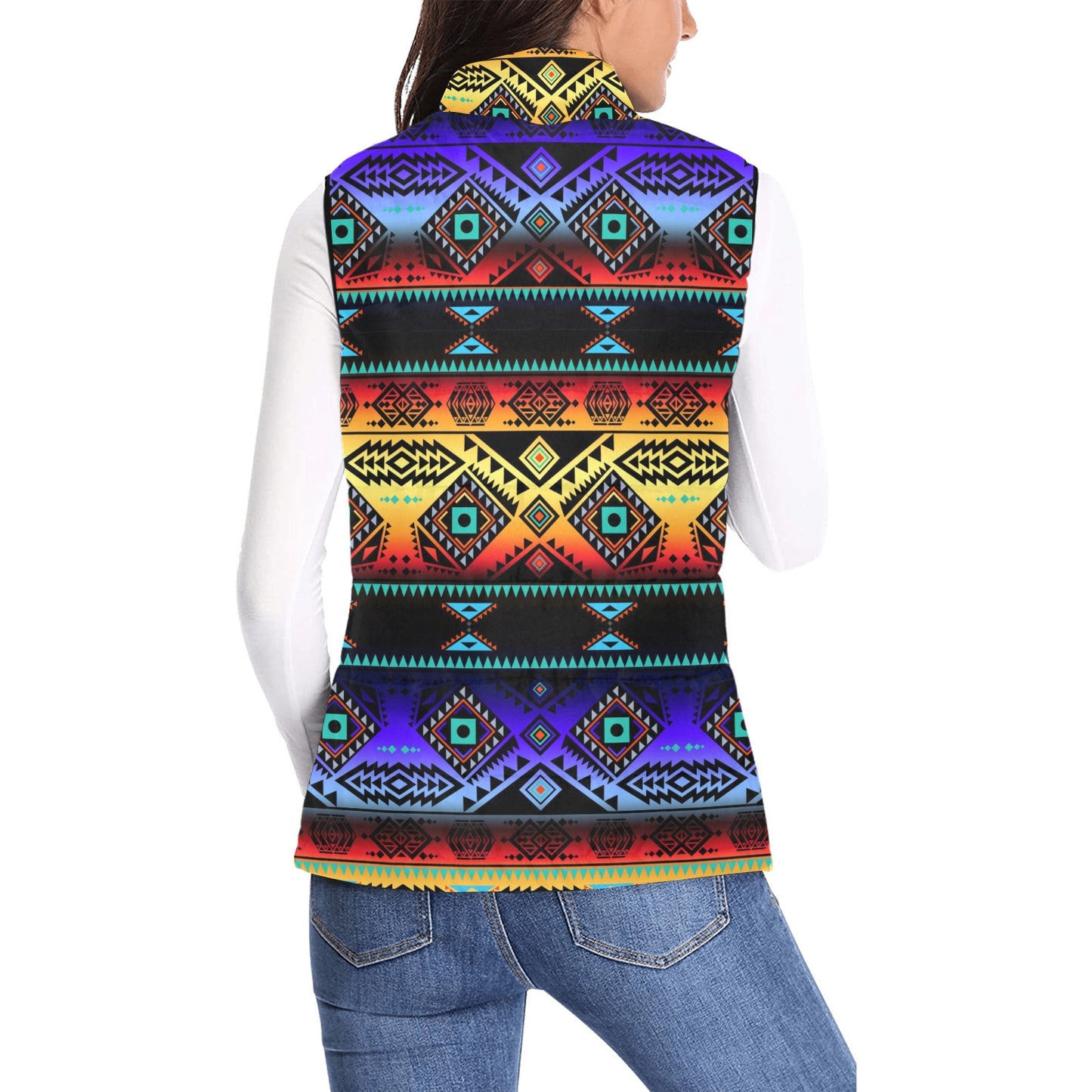 California Coast Sunset Women's Padded Vest Jacket