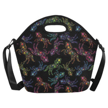 Load image into Gallery viewer, Neon Floral Horses Neoprene Lunch Bag/Large
