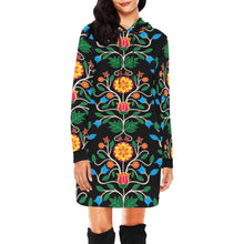 Load image into Gallery viewer, Floral Beadwork Four Clans Hoodie Dress
