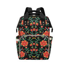 Load image into Gallery viewer, Floral Beadwork Six Bands Multi-Function Diaper Backpack/Diaper Bag
