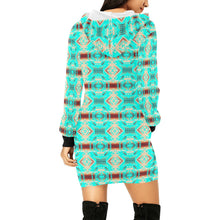 Load image into Gallery viewer, Gathering Earth Turquoise Hoodie Dress
