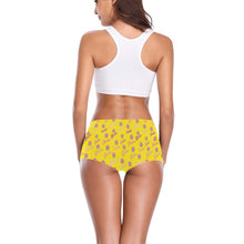 Load image into Gallery viewer, Ladies Skoden Floral Undergarment Yellow Women&#39;s Boyshort Panties (Model L31)
