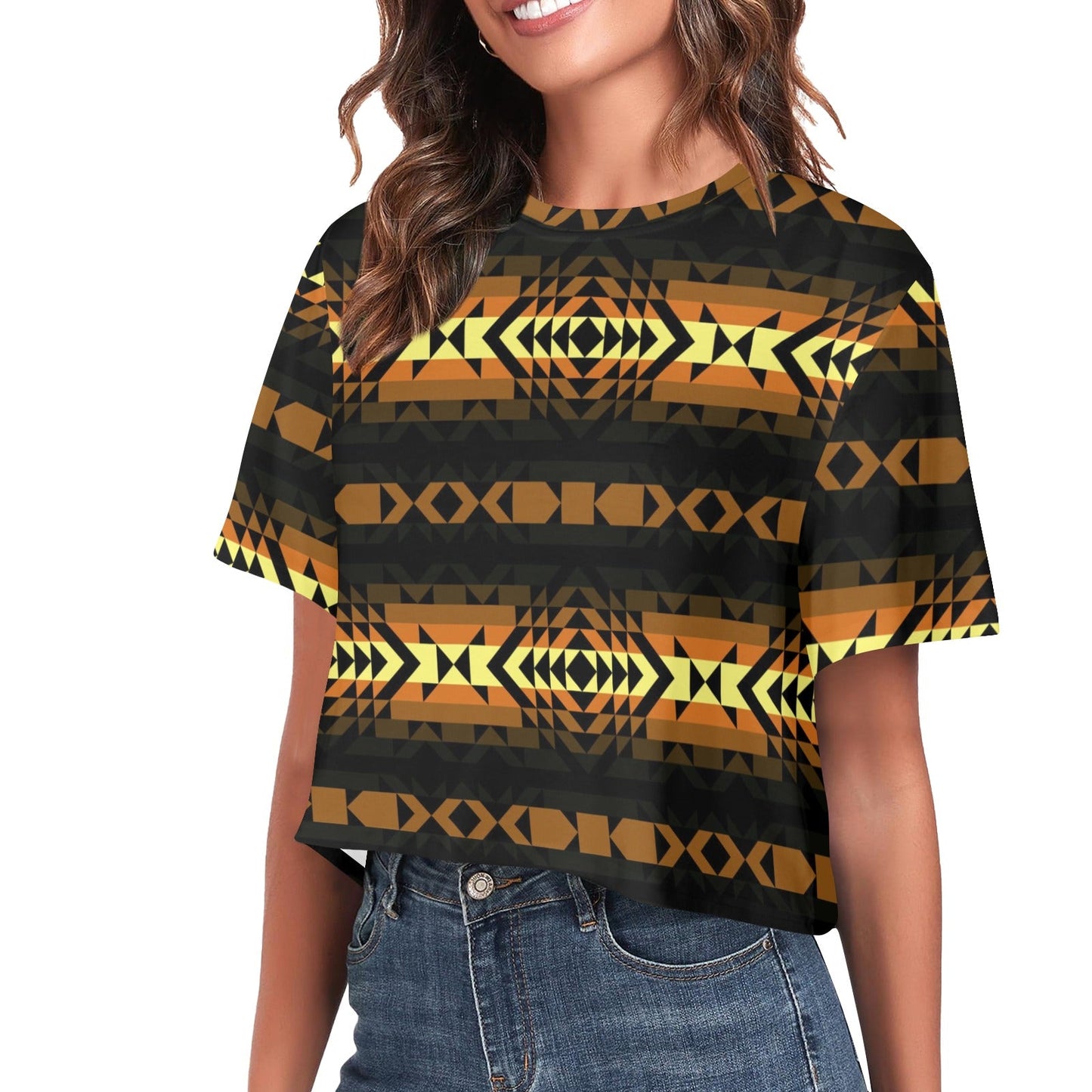 Black Rose Spring Canyon Tan Crop Top