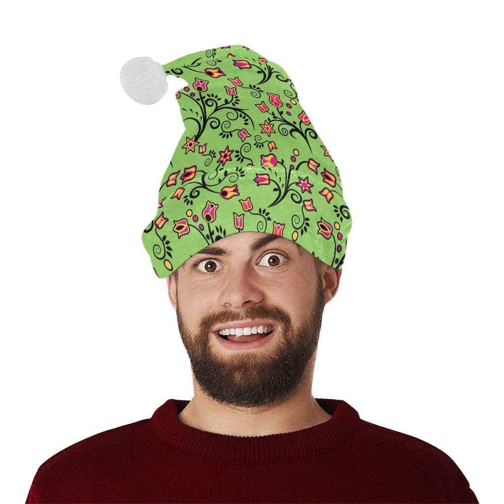 LightGreen Yellow Star Santa Hat