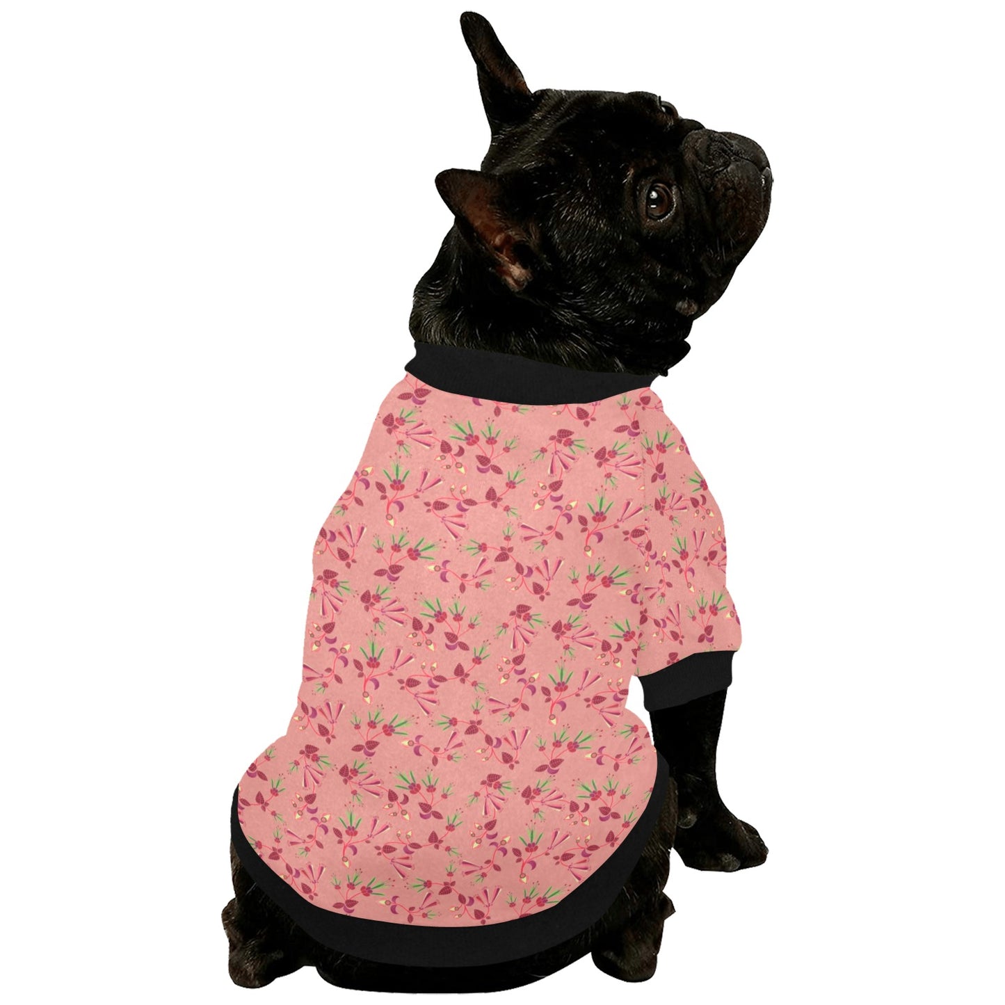 Swift Floral Peach Rouge Remix Pet Dog Round Neck Shirt