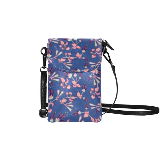 Swift Floral Peach Blue Small Cell Phone Purse