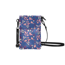 Load image into Gallery viewer, Swift Floral Peach Blue Small Cell Phone Purse
