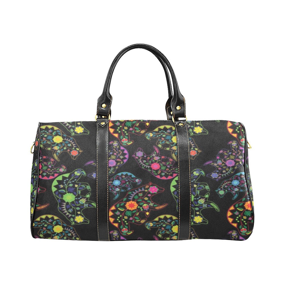 Neon Floral Bears New Waterproof Travel Bag/Small