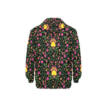 Load image into Gallery viewer, Floral Bearpaw Pink and Yellow Men&#39;s Long Sleeve Fleece Hoodie
