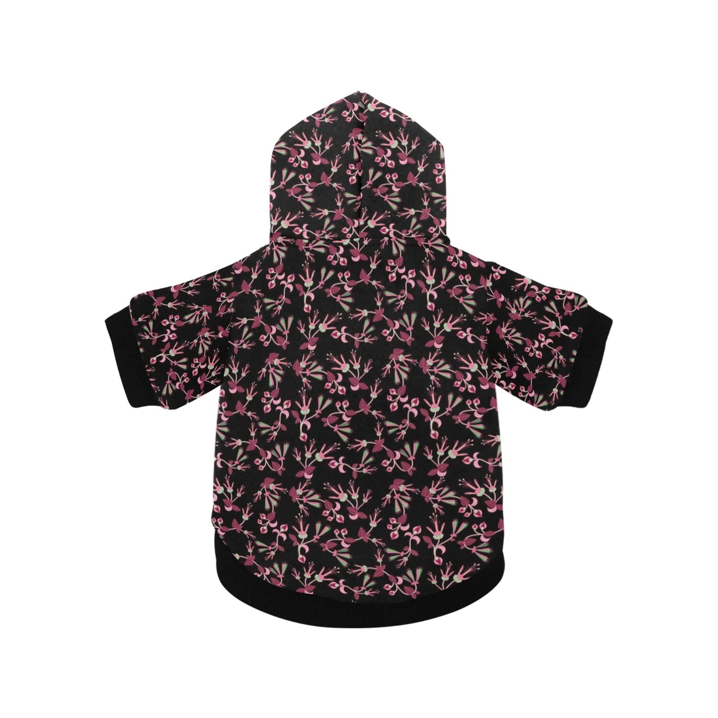 Floral Green Black Pet Dog Hoodie