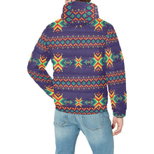 Load image into Gallery viewer, Dreams of Ancestors Indigo Men&#39;s Padded Hooded Jacket
