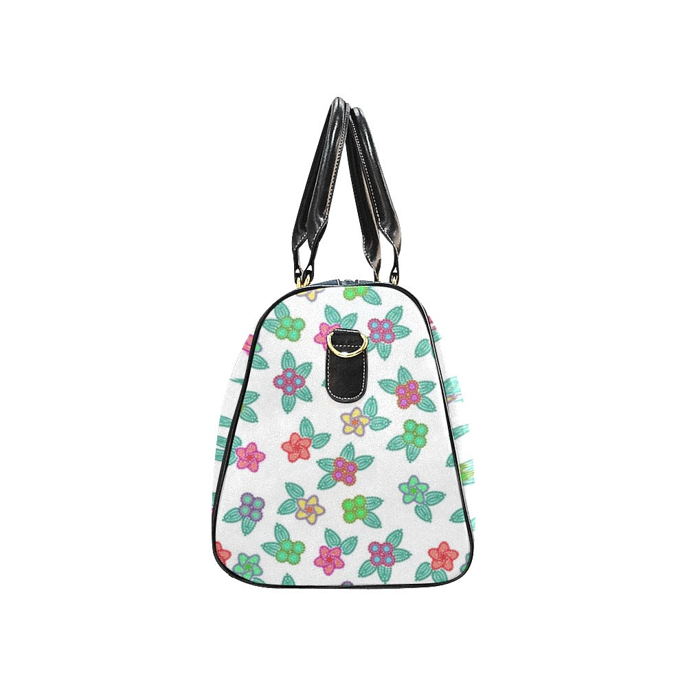 Berry Flowers White New Waterproof Travel Bag/Small