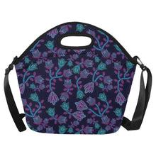 Load image into Gallery viewer, Beaded Blue Nouveau Neoprene Lunch Bag
