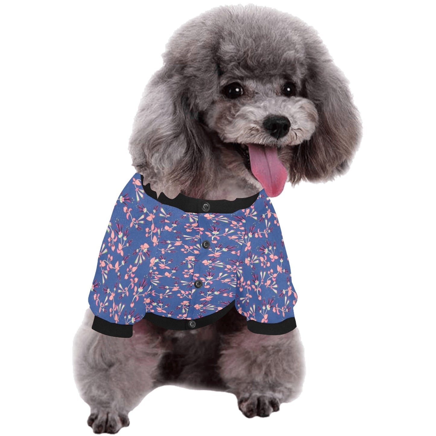 Swift Floral Peach Blue Pet Dog Round Neck Shirt