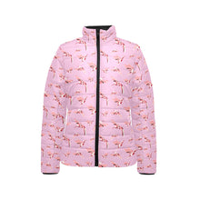 Load image into Gallery viewer, Strawberry Pink Women&#39;s Stand Collar Padded Jacket
