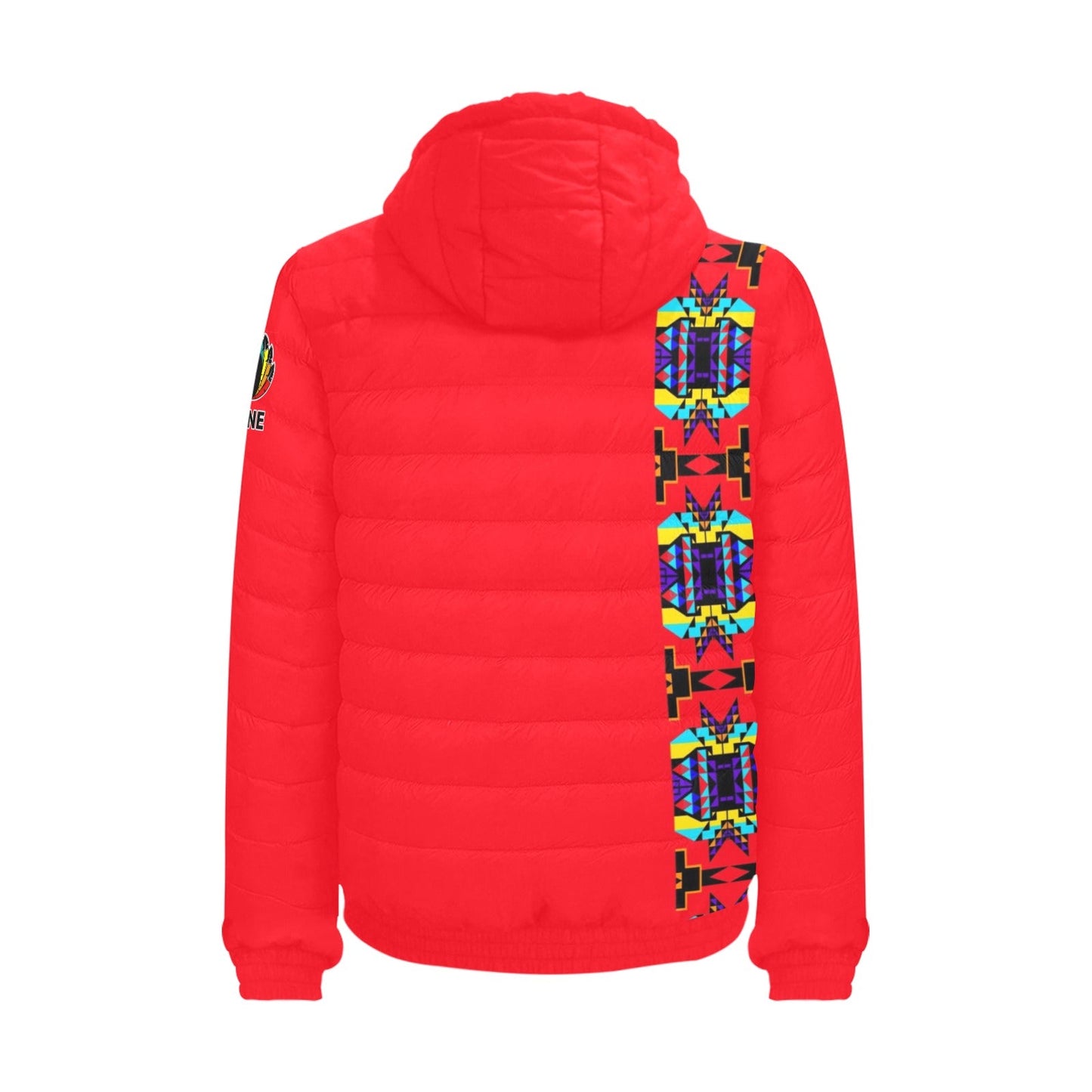 Red Blanket Strip II Men's Padded Hooded Jacket