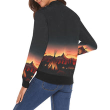 Load image into Gallery viewer, Sunset Tipis Bomber Jacket for Women
