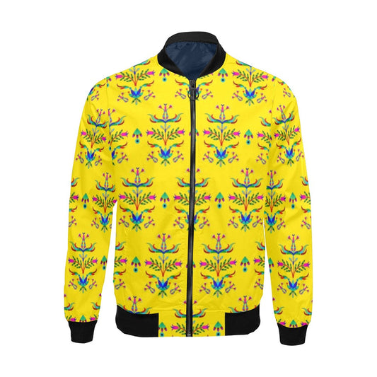 Dakota Damask Yellow Bomber Jacket