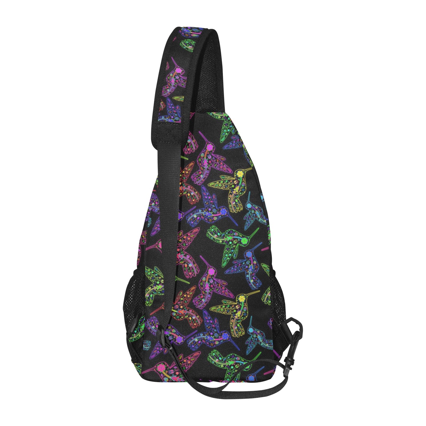 Neon Floral Hummingbirds Chest Bag