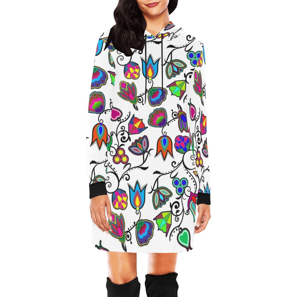 Indigenous Paisley White Hoodie Dress