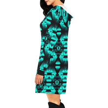 Load image into Gallery viewer, Dark Teal Winter Camp Hoodie Dress
