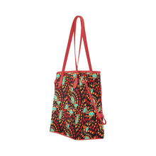 Load image into Gallery viewer, Hawk Feathers Fire and Turquoise Clover Canvas Tote Bag
