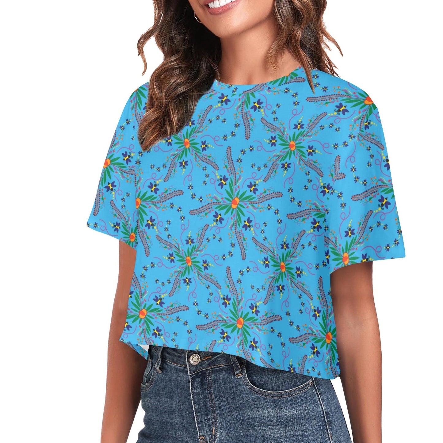 Willow Bee Sapphire Crop Top