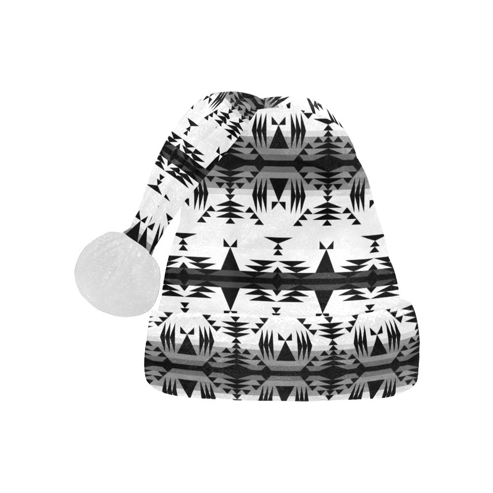 Between the Mountains White and Black Santa Hat