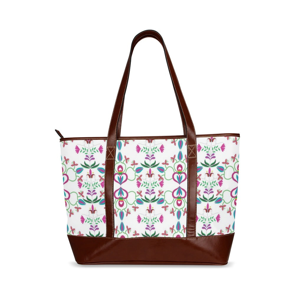 Quilled Divine White Tote Handbag