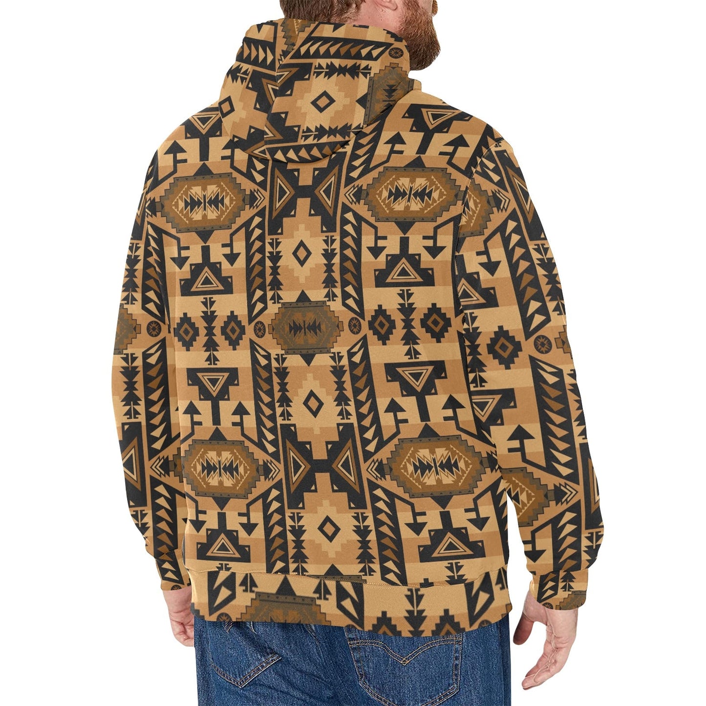 Chiefs Mountain Tan Men's Long Sleeve Fleece Hoodie