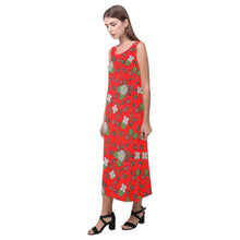 Load image into Gallery viewer, Strawberry Dreams Fire Phaedra Sleeveless Open Fork Long Dress
