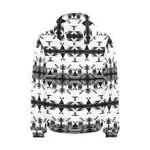 Load image into Gallery viewer, Between the Mountains White and Black Men&#39;s Padded Hooded Jacket
