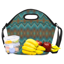 Load image into Gallery viewer, Fire Feather Turquoise Neoprene Lunch Bag/Large
