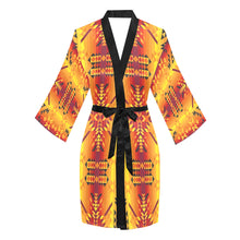 Load image into Gallery viewer, Desert Geo Yellow Red Long Sleeve Kimono Robe
