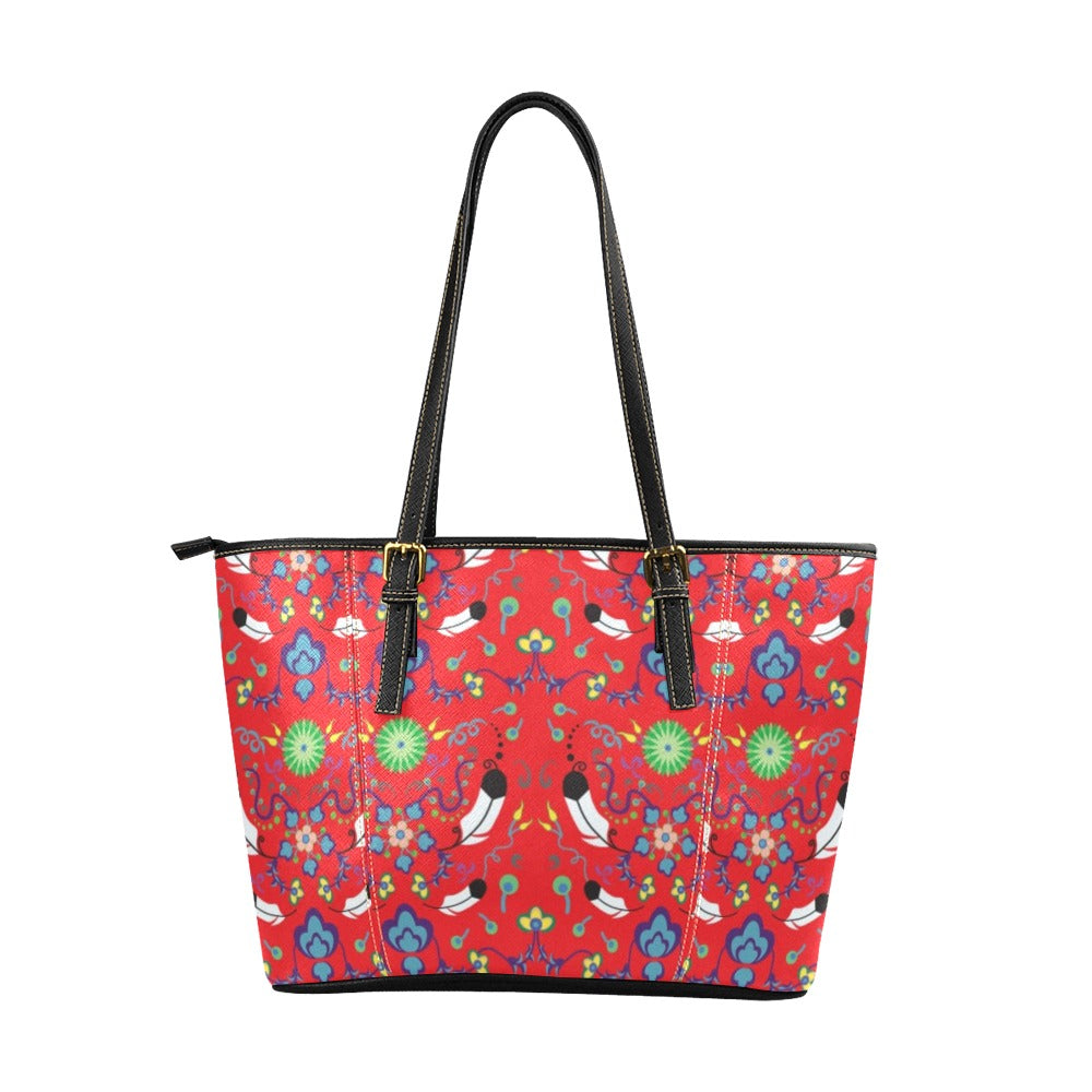 New Growth Vermillion Leather Tote Bag