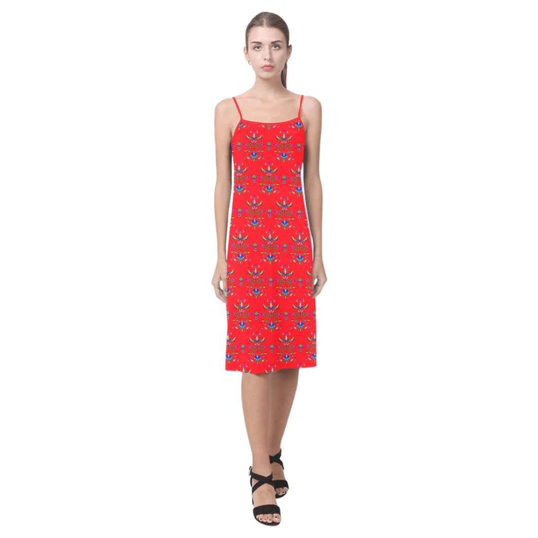 Dakota Damask Red Alcestis Slip Dress