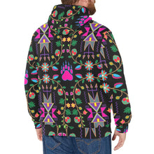 Load image into Gallery viewer, Geometric Floral Fall Black Men&#39;s Long Sleeve Fleece Hoodie
