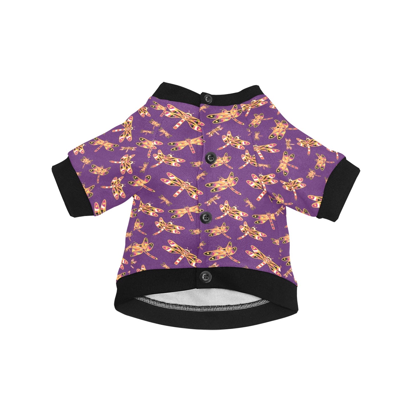 Gathering Yellow Purple Pet Dog Round Neck Shirt