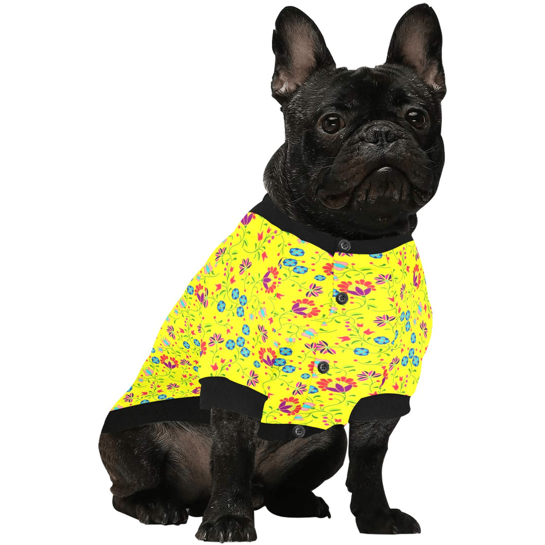 Fleur Indigine Mais Pet Dog Round Neck Shirt