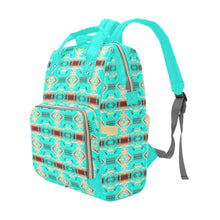 Load image into Gallery viewer, Gathering Earth Turquoise Multi-Function Diaper Backpack/Diaper Bag
