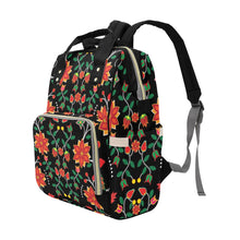 Load image into Gallery viewer, Floral Beadwork Six Bands Multi-Function Diaper Backpack/Diaper Bag
