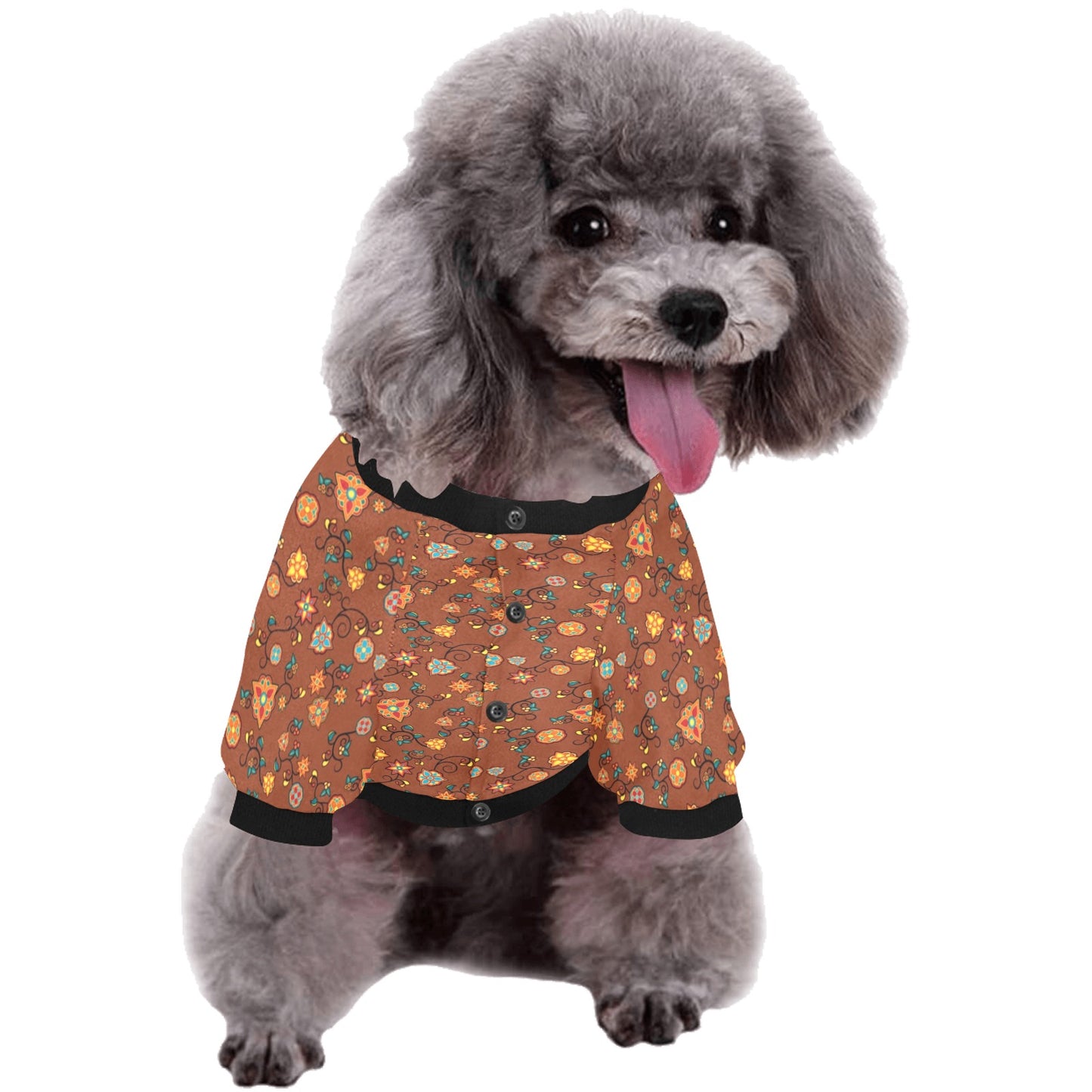 Fire Bloom Shade Pet Dog Round Neck Shirt
