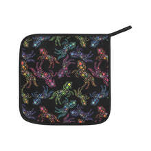 Load image into Gallery viewer, Neon Floral Horses Oven Mitt &amp; Pot Holder
