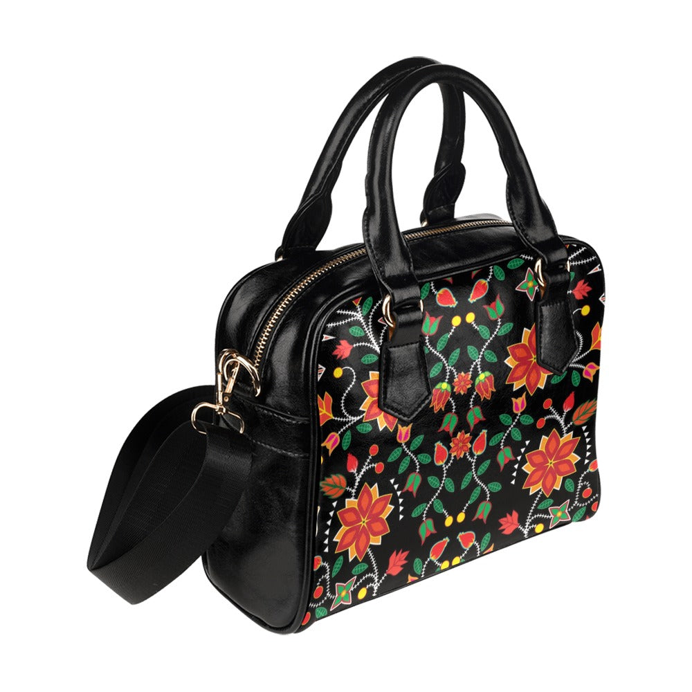 Floral Beadwork Six Bands Shoulder Handbag