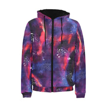 Load image into Gallery viewer, Animal Ancestors 3 Blue Pink Swirl Men&#39;s Padded Hooded Jacket
